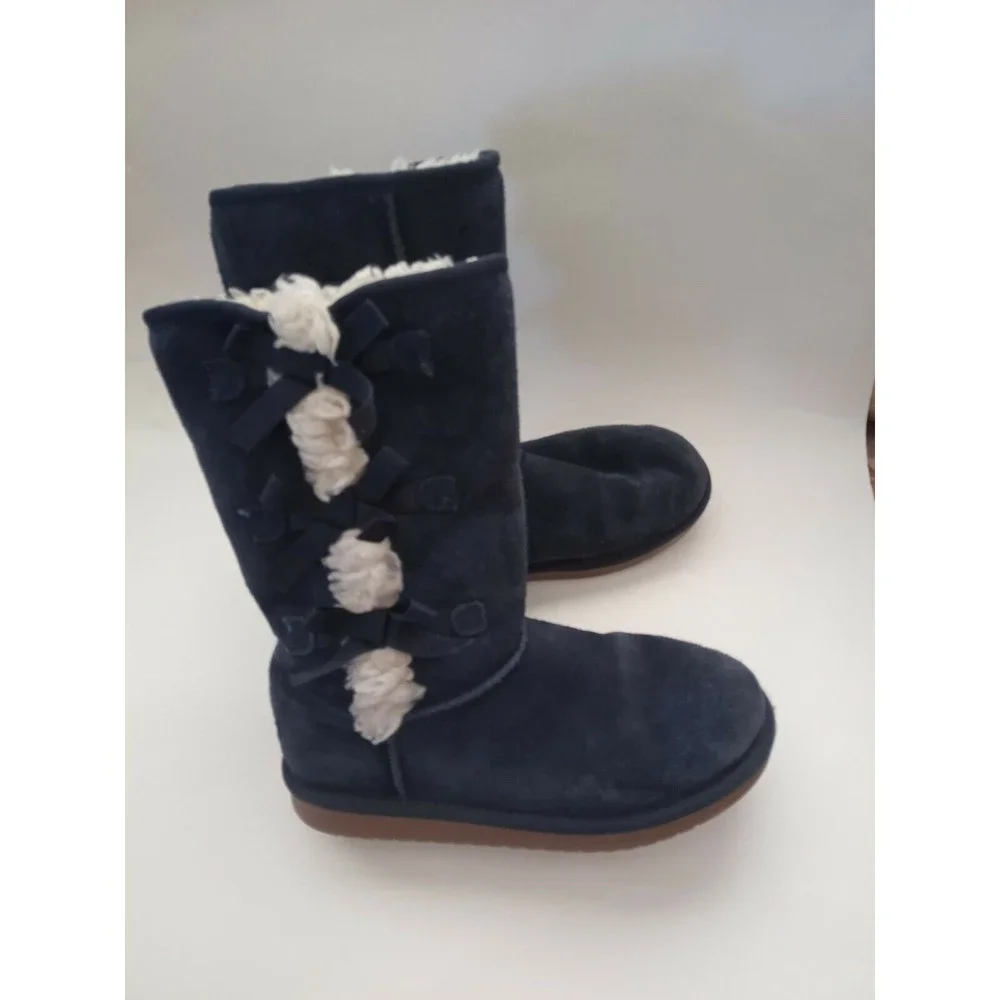 KOOLABURRA by UGG Suede Women's Blue Boots Size 4 ( 941)